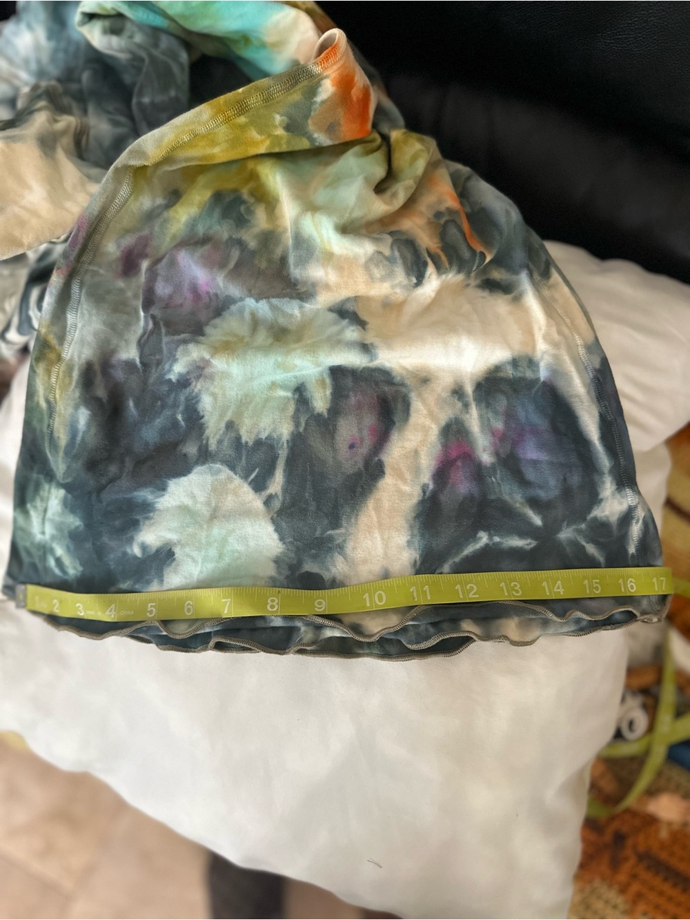 Tie-Dye cotton Crop Top & Flare Pants Set - Multicolor size large teeki fit - Picture 16 of 16